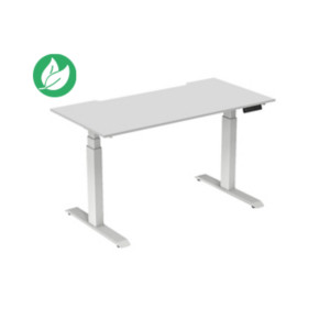Bureau assis-debout Activ'o - Réglage électrique en hauteur - L.160 x P.80 cm - Plateau Blanc avec échancrure - Pieds métal Blanc Bureau assis-debout Activ'o - Réglage électrique en hauteur - L.160 x P.80 cm - Plateau Blanc avec échancrure - Pieds métal Blanc
