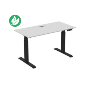 Bureau assis-debout Activ'o - Réglage électrique en hauteur - L.160 x P.80 cm - Plateau Blanc avec top access - Pieds métal Noir Bureau assis-debout Activ'o - Réglage électrique en hauteur - L.160 x P.80 cm - Plateau Blanc avec top access - Pieds métal Noir