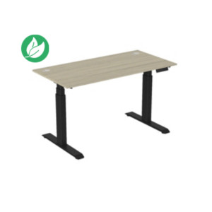 Bureau assis-debout Activ'o - Réglage électrique en hauteur - L.160 x P.80 cm - Plateau Chêne avec obturateurs - Pieds métal Noir Bureau assis-debout Activ'o - Réglage électrique en hauteur - L.160 x P.80 cm - Plateau Chêne avec obturateurs - Pieds métal Noir
