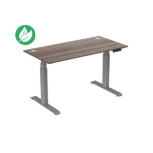 Bureau assis-debout Activ'o - Réglage électrique en hauteur - L.160 x P.80 cm - Plateau Cèdre avec obturateurs - Pieds métal Gris Bureau assis-debout Activ'o - Réglage électrique en hauteur - L.160 x P.80 cm - Plateau Cèdre avec obturateurs - Pieds métal Gris