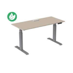 Bureau assis-debout Activ'o - Réglage électrique en hauteur - L.180 x P.80 cm - Plateau Argile avec top access - Pieds métal Gris Bureau assis-debout Activ'o - Réglage électrique en hauteur - L.180 x P.80 cm - Plateau Argile avec top access - Pieds métal Gris