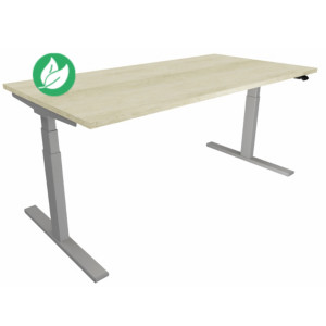 Bureau assis-debout Eminence - Réglage électrique en hauteur - L.180 x P.80 cm - Plateau Chêne Canadien - Pieds Aluminium Bureau assis-debout Eminence - Réglage électrique en hauteur - L.180 x P.80 cm - Plateau Chêne Canadien - Pieds Aluminium