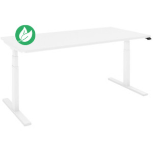 Bureau assis-debout Eminence - Réglage électrique en hauteur sans mémoire - L.140 x P.80 cm - Plateau Blanc - Pieds Blanc Bureau assis-debout Eminence - Réglage électrique en hauteur sans mémoire - L.140 x P.80 cm - Plateau Blanc - Pieds Blanc