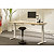 Bureau assis-debout Ergowell réglage électrique L. 160 x P. 80 cm - Plateau Hêtre - Piétement colonne centré blanc - 2