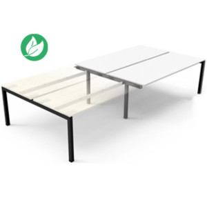 Bureau bench 2 postes Eminence 2 - Elément suivant - L.180 x P.165 cm - Plateau Blanc - Pieds Noir Bureau bench 2 postes Eminence 2 - Elément suivant - L.180 x P.165 cm - Plateau Blanc - Pieds Noir