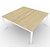 Bureau bench 2 postes - gamme ARCHE - élément départ - L.160 x P.165 x H.72 cm - plateau Chêne - pieds Blanc - 1