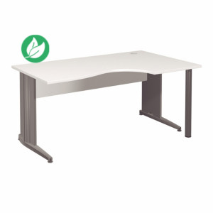 Bureau compact retour à droite Activity - L.160 x P.120 cm - Plateau Blanc - Pieds L Anthracite Bureau compact retour à droite Activity - L.160 x P.120 cm - Plateau Blanc - Pieds L Anthracite