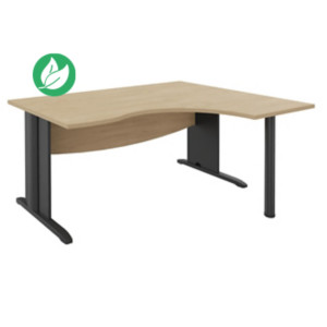 Bureau compact retour à droite Activity - L.160 x P.120 cm - Plateau Chêne clair - Pieds L Anthracite Bureau compact retour à droite Activity - L.160 x P.120 cm - Plateau Chêne clair - Pieds L Anthracite