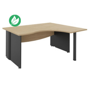 Bureau compact retour à droite Activity - L.160 x P.120 cm - Plateau Chêne clair - Pieds pleins Anthracite Bureau compact retour à droite Activity - L.160 x P.120 cm - Plateau Chêne clair - Pieds pleins Anthracite