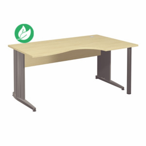 Bureau compact retour à droite Activity - L.160 x P.120 cm - Plateau Hêtre - Pieds L Anthracite Bureau compact retour à droite Activity - L.160 x P.120 cm - Plateau Hêtre - Pieds L Anthracite