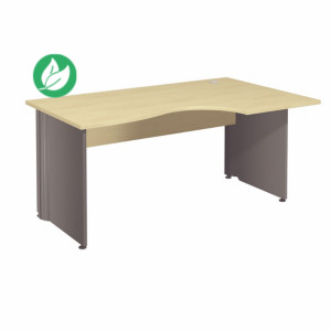 Bureau compact retour à droite Activity - L.160 x P.120 cm - Plateau Hêtre - Pieds pleins Anthracite Bureau compact retour à droite Activity - L.160 x P.120 cm - Plateau Hêtre - Pieds pleins Anthracite