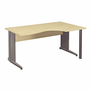 Bureau compact retour à droite Activity 2 - L.160 x P.100 cm - Plateau Hêtre - Pieds L Anthracite Bureau compact retour à droite Activity 2 - L.160 x P.100 cm - Plateau Hêtre - Pieds L Anthracite