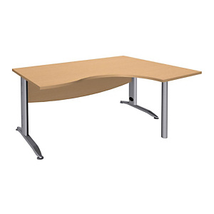 Bureau compact retour à droite Activity Métal 2 - L.160 x P.120 cm - Plateau Hêtre - Pieds L Aluminium Bureau compact retour à droite Activity Métal 2 - L.160 x P.120 cm - Plateau Hêtre - Pieds L Aluminium