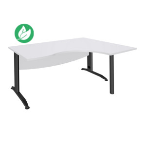 Bureau compact retour à droite Activity Métal - L.160 x P.120 cm - Plateau Blanc - Pieds L Anthracite Bureau compact retour à droite Activity Métal - L.160 x P.120 cm - Plateau Blanc - Pieds L Anthracite