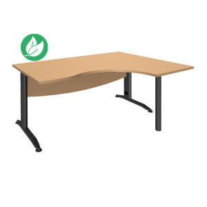 Bureau compact retour à droite Activity Métal - L.160 x P.120 cm - Plateau Hêtre - Pieds L Anthracite Bureau compact retour à droite Activity Métal - L.160 x P.120 cm - Plateau Hêtre - Pieds L Anthracite