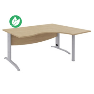 Bureau compact retour à droite Activity Métal 2 - L.160 x P.120 cm - Plateau Chêne clair - Pieds L Aluminium Bureau compact retour à droite Activity Métal 2 - L.160 x P.120 cm - Plateau Chêne clair - Pieds L Aluminium