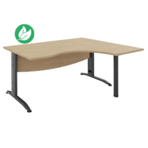 Bureau compact retour à droite Activity Métal 2 - L.160 x P.120 cm - Plateau Chêne clair - Pieds L Anthracite Bureau compact retour à droite Activity Métal 2 - L.160 x P.120 cm - Plateau Chêne clair - Pieds L Anthracite