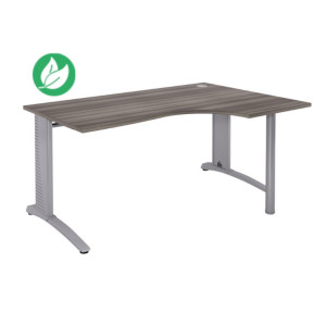 Bureau compact retour à droite Biospace - L.180 x P.110 cm - Plateau Cèdre - Pieds Aluminium - Embases Aluminium Bureau compact retour à droite Biospace - L.180 x P.110 cm - Plateau Cèdre - Pieds Aluminium - Embases Aluminium