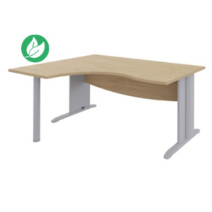 Bureau compact retour à gauche Activity - L.160 x P.120 cm - Plateau Chêne clair - Pieds L Aluminium Bureau compact retour à gauche Activity - L.160 x P.120 cm - Plateau Chêne clair - Pieds L Aluminium