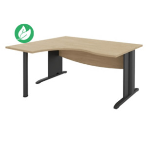 Bureau compact retour à gauche Activity - L.160 x P.120 cm - Plateau Chêne clair - Pieds L Anthracite Bureau compact retour à gauche Activity - L.160 x P.120 cm - Plateau Chêne clair - Pieds L Anthracite