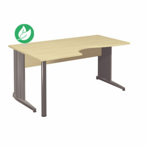 Bureau compact retour à gauche Activity - L.160 x P.120 cm - Plateau Hêtre - Pieds L Anthracite Bureau compact retour à gauche Activity - L.160 x P.120 cm - Plateau Hêtre - Pieds L Anthracite