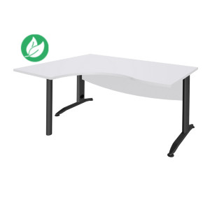 Bureau compact retour à gauche Activity Métal - L.160 x P.120 cm - Plateau Blanc - Pieds L Anthracite Bureau compact retour à gauche Activity Métal - L.160 x P.120 cm - Plateau Blanc - Pieds L Anthracite