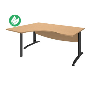Bureau compact retour à gauche Activity Métal - L.160 x P.120 cm - Plateau Hêtre - Pieds L Anthracite Bureau compact retour à gauche Activity Métal - L.160 x P.120 cm - Plateau Hêtre - Pieds L Anthracite