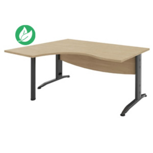 Bureau compact retour à gauche Activity Métal 2 - L.160 x P.120 cm - Plateau Chêne clair - Pieds L Anthracite Bureau compact retour à gauche Activity Métal 2 - L.160 x P.120 cm - Plateau Chêne clair - Pieds L Anthracite