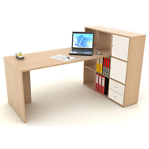 Bureau Cosito L. 140 x P. 69 cm avec rangement 9 cases intégré - Chêne Bureau Cosito L. 140 x P. 69 cm avec rangement 9 cases intégré - Chêne