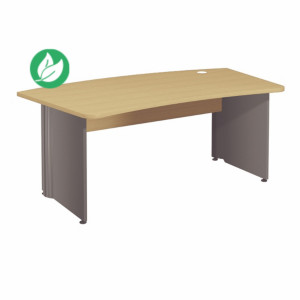 Bureau direction Activity L.180 x P.100 cm - Plateau Hêtre - Pieds pleins Anthracite