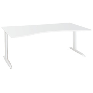 Bureau Direction Actual - L. 180 x P. 90 cm - Plateau Blanc - Pieds L Blanc