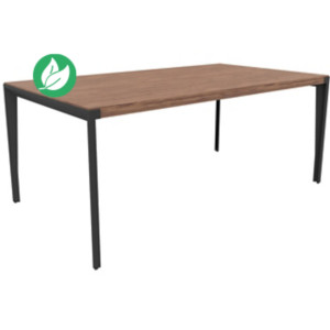 Bureau de direction Arold L.160 x P.100 cm - Placage bois noyer - Piètement métal gris Bureau de direction Arold L.160 x P.100 cm - Placage bois noyer - Piètement métal gris