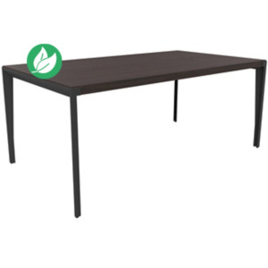 Bureau de direction Arold L.180 x P.100 cm - Placage bois Ebène - Piètement métal gris Bureau de direction Arold L.180 x P.100 cm - Placage bois Ebène - Piètement métal gris