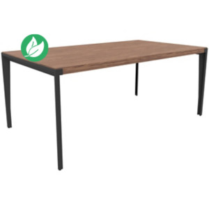 Bureau de direction Arold L.180 x P.100 cm - Placage bois noyer - Piètement métal gris Bureau de direction Arold L.180 x P.100 cm - Placage bois noyer - Piètement métal gris