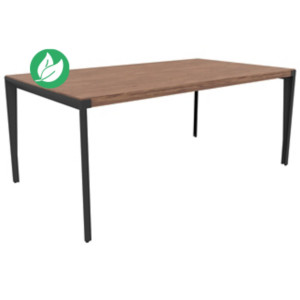 Bureau de direction Arold L.200 x P.100 cm - Placage bois noyer - Piètement métal gris Bureau de direction Arold L.200 x P.100 cm - Placage bois noyer - Piètement métal gris