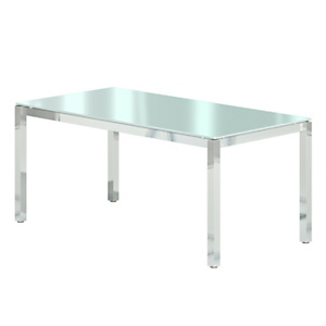 Bureau de direction droit Delux - L.160 x P.80 cm - Plateau verre Aigue marine - Pieds Chromé Bureau de direction droit Delux - L.160 x P.80 cm - Plateau verre Aigue marine - Pieds Chromé