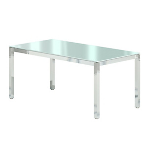 Bureau de direction droit Delux - L.180 x P.80 cm - Plateau verre Aigue marine - Pieds Chromé Bureau de direction droit Delux - L.180 x P.80 cm - Plateau verre Aigue marine - Pieds Chromé