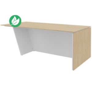 Bureau de direction pied vertical à droite Rhéa - L. 200 x P. 100 x H. 74 cm - Plateau Chêne - Pieds Blanc Bureau de direction pied vertical à droite Rhéa - L. 200 x P. 100 x H. 74 cm - Plateau Chêne - Pieds Blanc