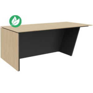 Bureau direction pied vertical à droite Rhéa - L. 200 x P. 100 x H. 741 cm - Plateau Chêne - Pieds Carbone Bureau direction pied vertical à droite Rhéa - L. 200 x P. 100 x H. 741 cm - Plateau Chêne - Pieds Carbone