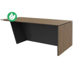 Bureau direction pied vertical à droite Rhéa - L. 200 x P. 100 x H. 741 cm - Plateau Noyer - Pieds Carbone Bureau direction pied vertical à droite Rhéa - L. 200 x P. 100 x H. 741 cm - Plateau Noyer - Pieds Carbone