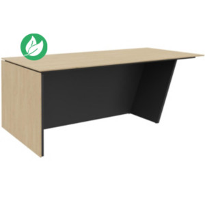 Bureau direction pied vertical à gauche Rhéa - L. 200 x P. 100 x H. 741 cm - Plateau Chêne - Pieds Carbone Bureau direction pied vertical à gauche Rhéa - L. 200 x P. 100 x H. 741 cm - Plateau Chêne - Pieds Carbone