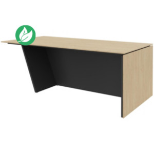 Bureau direction pied vertical à gauche Rhéa - L. 200 x P. 100 x H. 741 cm - Plateau Chêne - Pieds Carbone Bureau direction pied vertical à gauche Rhéa - L. 200 x P. 100 x H. 741 cm - Plateau Chêne - Pieds Carbone