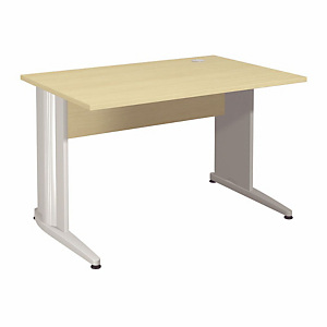 Bureau Droit Activity - L. 120 x P. 80 cm - Plateau Hêtre - Pieds L "Aluminium" Bureau Droit Activity - L. 120 x P. 80 cm - Plateau Hêtre - Pieds L "Aluminium"