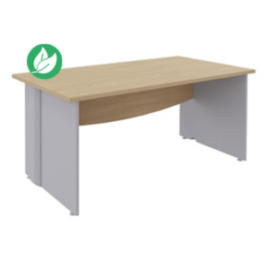 Bureau Droit Activity - L.140 x P.80 cm - Plateau Chêne clair - Pieds pleins Aluminium Bureau Droit Activity - L.140 x P.80 cm - Plateau Chêne clair - Pieds pleins Aluminium
