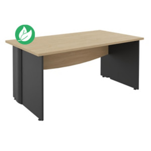 Bureau Droit Activity - L.140 x P.80 cm - Plateau Chêne clair - Pieds pleins Anthracite