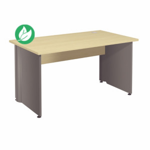 Bureau Droit Activity - L.140 x P.80 cm - Plateau Hêtre - Pieds pleins Anthracite Bureau Droit Activity - L.140 x P.80 cm - Plateau Hêtre - Pieds pleins Anthracite