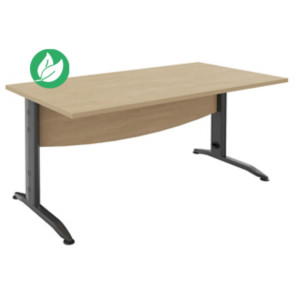 Bureau Droit Activity Métal - L.180 x P.80 cm - Plateau Chêne clair - Pieds L Anthracite Bureau Droit Activity Métal - L.180 x P.80 cm - Plateau Chêne clair - Pieds L Anthracite