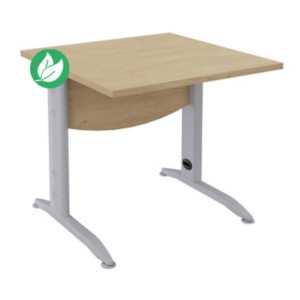 Bureau Droit Activity Métal - L.80 x P.80 cm - Plateau Chêne clair - Pieds L Aluminium Bureau Droit Activity Métal - L.80 x P.80 cm - Plateau Chêne clair - Pieds L Aluminium