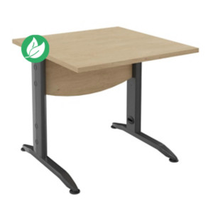 Bureau Droit Activity Métal - L.80 x P.80 cm - Plateau Chêne clair - Pieds L Anthracite Bureau Droit Activity Métal - L.80 x P.80 cm - Plateau Chêne clair - Pieds L Anthracite