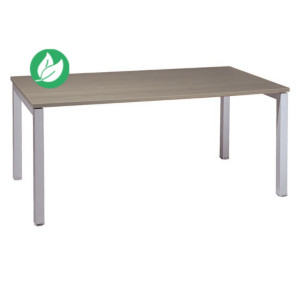 Bureau Droit Actual - L.120 x P.80 cm - Plateau Chêne grisé - Pieds Arche Aluminium